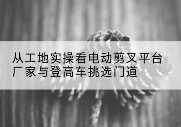 宁乡电动剪叉升降平台厂家-从工地实操看电动剪叉平台厂家与登高车挑选门道
